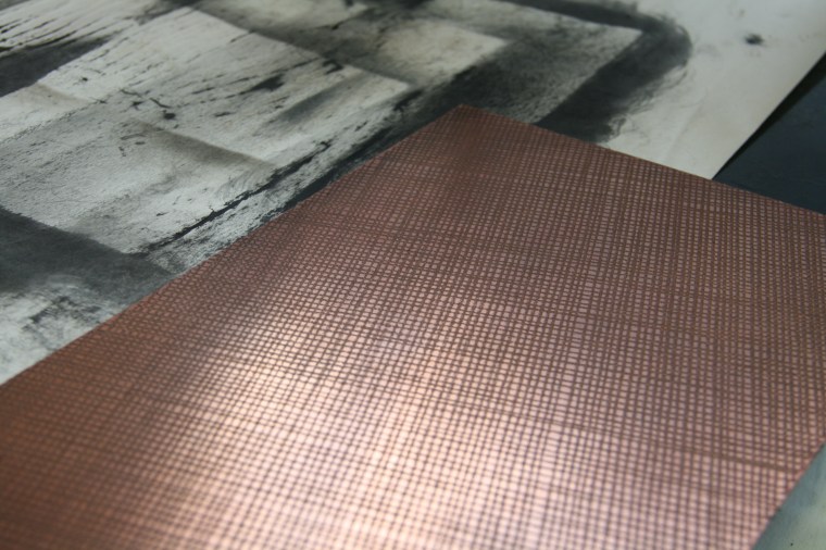 Copper with pencil lines